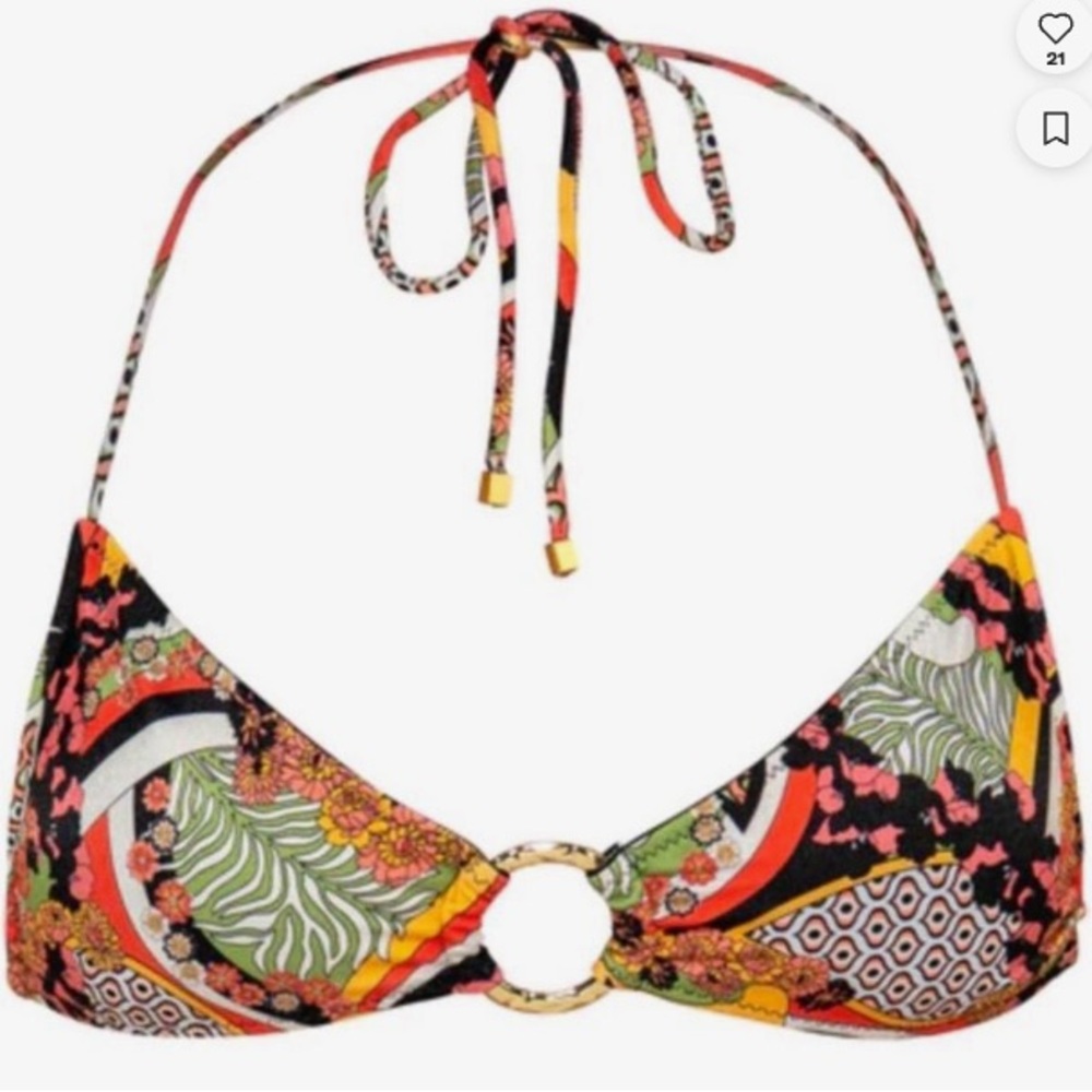 Sommer Swim Bahamas Print Halter Bikini Top - RARE